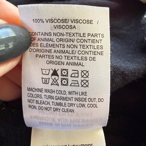 Lucky Brand black and tan 3/4 sleeve one button keyhole blouse women's size 2X - Picture 8 of 8